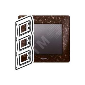 Galea Life Рамка 3 поста вертикальная CocoaBrown - Legrand