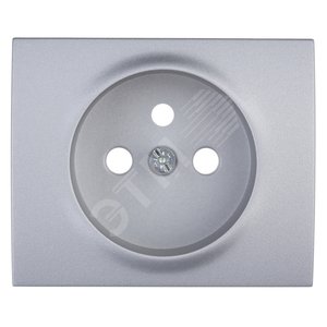 Galea Life Лицевая панель для розетки с заземлением 2К+З алюминий французский стандарт
