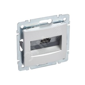 VALENA Розетка компьютерная RJ45 1 выход STP 10 GIGA алюминий - Legrand Euro
