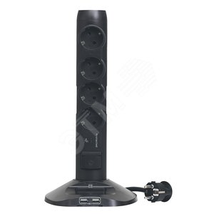 Стойка 2USB+micUSB+4х(2К+З)чер | 694619 | Legrand