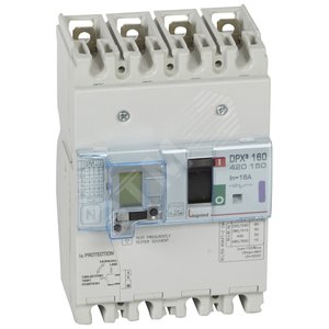 Автоматический выключатель DPX3 160 - термомагн. расц. - с диф. защ. - 50 кА - 400 В~ - 4П - 16 А | 420150 | Legrand