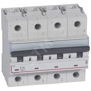 Выключатель автоматический двухполюсный DX3 DC 16А B 1,5кА (6 мод) | 414448 | Legrand - Legrand