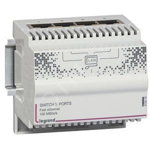 Свитч 10/100Mb 4 выхода RJ45. Размер: 4DIN | 413010 | Legrand - Legrand