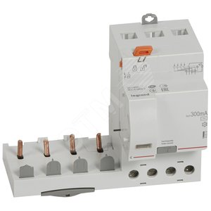 Дифференциальный блок DX3 - тип AC - 300 мА - 4П - 400 В~ - 63 А - 3 модуля | 410512 | Legrand - Legrand