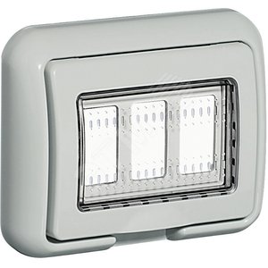 Влагозащитная крышка IP55 Idrobox, серый RAL7035, 3 модуля - Legrand