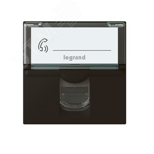 Розетка RJ 45 Mosaic категория 6a - STP - 2 модуля - матовая черная - Legrand Euro