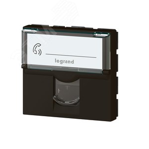 Розетка RJ 45 Mosaic категория 6a - STP - 2 модуля - матовая черная - фото 2