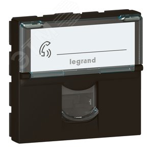 Розетка RJ 45 Mosaic категория 6a - STP - 2 модуля - матовая черная - фото 3