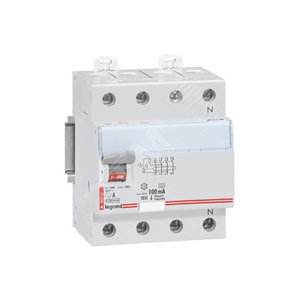 Выключатель дифференциального тока (УЗО) DX 4П 80A 30MA -A - Legrand