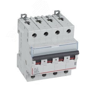 Выключатель автоматический четырехполюсный 20А C DX3-E 6кА (407306)