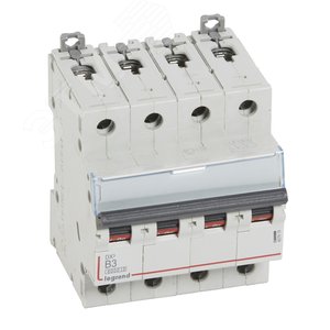 Выключатель автоматический четырехполюсный 3А B DX3 6kA/10kA (407619) - Legrand