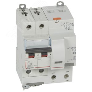 Выключатель автоматический дифференциального тока DX3 2 полюса C16А 10MА-АC 4м (411150)