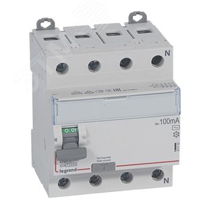 Выключатель дифференциального тока (УЗО) DX3 4П 80А АC 100мА N справа (411715)