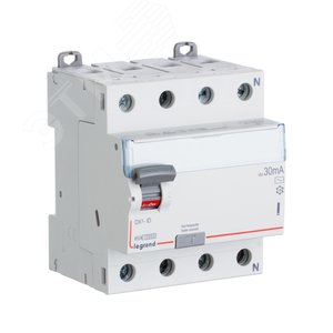 Выключатель дифференциального тока (УЗО) DX3 4П 80А А 500мА N справа (411792) - Legrand