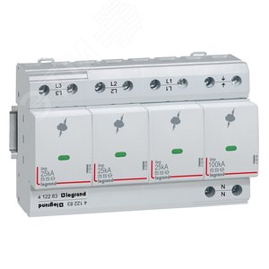 УЗИП T1 25kA 3P+N сигн.конт (412283) - Legrand
