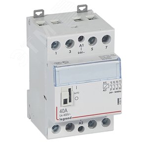 Контактор 24V 4НО 40А с ручкой управления CX3 (412518)