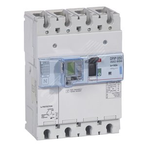 Автоматический выключатель DPX3 250 - эл. расц. - с диф. защ. - 70 кА - 400 В~ - 4П - 160 А | 420658 | Legrand