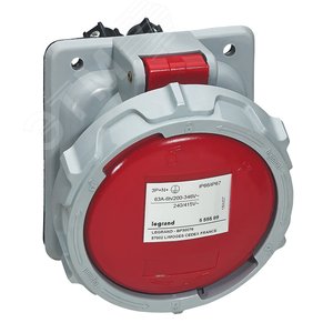 Розетка встроенная - 63А - 3К+Н+З - 380В - IP67 (555589) - Legrand