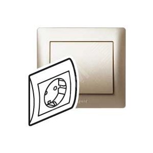 Galea Life Розетка с заземлением 2К+З моноблок титан - Legrand
