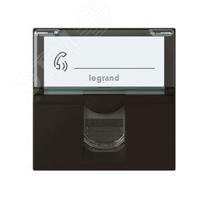 Розетка RJ 45 Mosaic категория 6 - FTP - 2 модуля - матовая черная - Legrand Euro