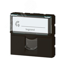Розетка RJ 45 Mosaic категория 6 - FTP - 2 модуля - матовая черная - фото 2