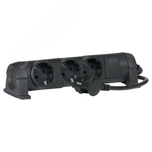 Удлинитель Комфорт 3 x 2К+З - с кабелем длиной 3 м черный (694602) - Legrand