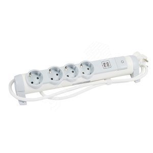 Многорозеточный блок с 2хUSB+4x2К+З - с кабелем длиной 1,5 м (694615) - Legrand