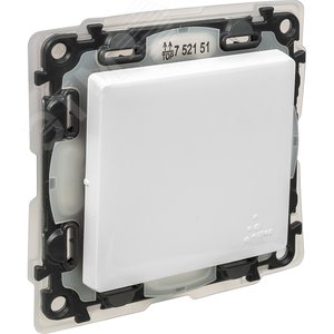 Valena LIFE IP44 Выключатель 10АХ 250В с лицевой панелью Безвинтовые зажимы Белый (752151) - фото 2