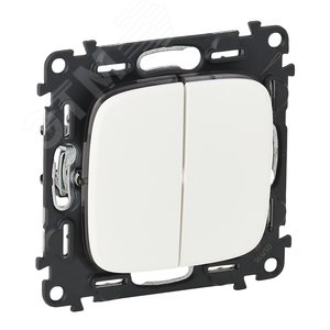 Valena ALLURE Выключатель двухклавишный 10А 250В с лицевой панелью Безвинтовые зажимы Белый 2