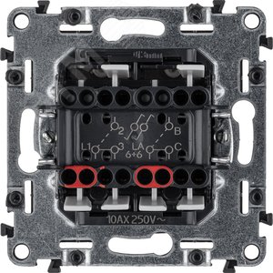 Valena ALLURE Переключатель двухклавишный 10А 250В с лицевой панелью Безвинтовые зажимы Слоновая кость (752808) 3