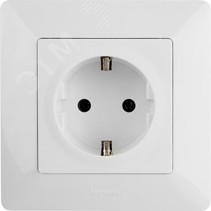 Розетка Valena LIFE силовая 2К+З 16А 250В лицевая панель безвинтовые зажимы белая (753421) - фото 5