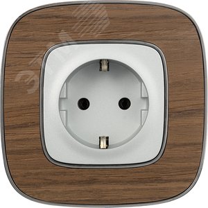 Valena ALLURE Розетка силовая 2К+З 16А 250В с лицевой панелью безвинтовые зажимы алюминий (753921) - фото 5