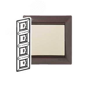 VALENA Рамка 4 поста вертикальная модерн (770008) - Legrand