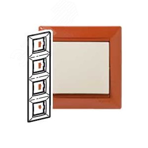 VALENA Рамка 4 поста вертикальная терракот (770018) - Legrand