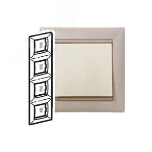VALENA Рамка 4 поста вертикальная кантри - Legrand