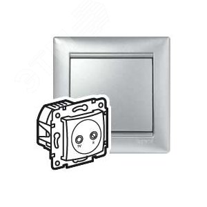 VALENA Розетка TV-FM 14dB проходная алюминий (770134) - Legrand