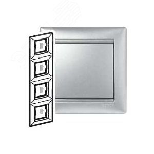 VALENA Рамка 4 поста вертикальная алюминий (770158) - Legrand