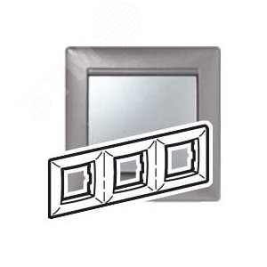 VALENA Рамка 3 поста горизонтальный монтаж титан - Legrand