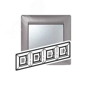 VALENA Рамка 4 поста горизонтальный монтаж титан - Legrand