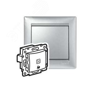 VALENA Кнопка с подсветкой с символом Звонок алюминий (770215) - Legrand