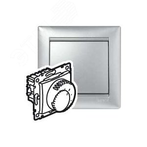 VALENA Термостат комфорт с выключателем алюминий (770227)