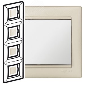 VALENA Рамка 4 поста вертикальная жемчужный (770488) - Legrand