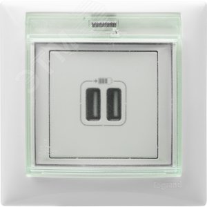 VALENA Розетка двойная USB белая (770470) - фото 11