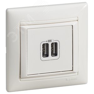 VALENA Розетка двойная USB белая (770470) - фото 18