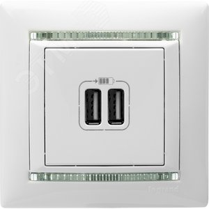 VALENA Розетка двойная USB белая (770470) - фото 15