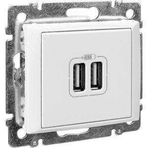 VALENA Розетка двойная USB белая (770470) - фото 7