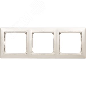 VALENA Рамка 3 поста горизонтальная жемчужная (770473) 2
