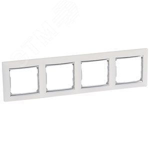 VALENA Рамка 4 поста горизонтальная елая/серебро 2