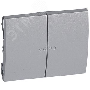 Лицевая панель Galea Life двойная с индикацией Aluminium (771379) - Legrand