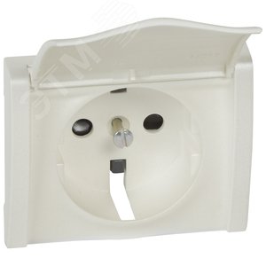 Galea Life Панель лицевая для розетки с заземлением со шторками и крышкой pearl (771522)